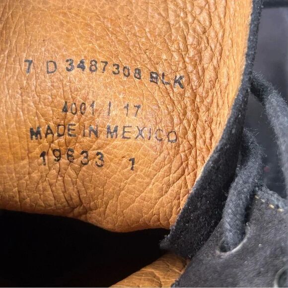 Frye Rainer Black Suede Leather Heeled Lace Up Chukka Ankle Boot Mens Size 7 D - Picture 9 of 10